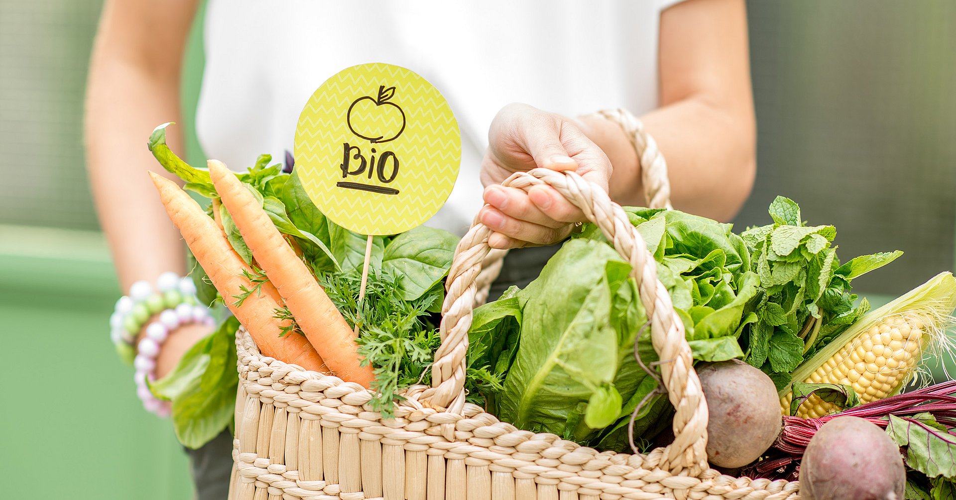 Bag with fresh vegetables