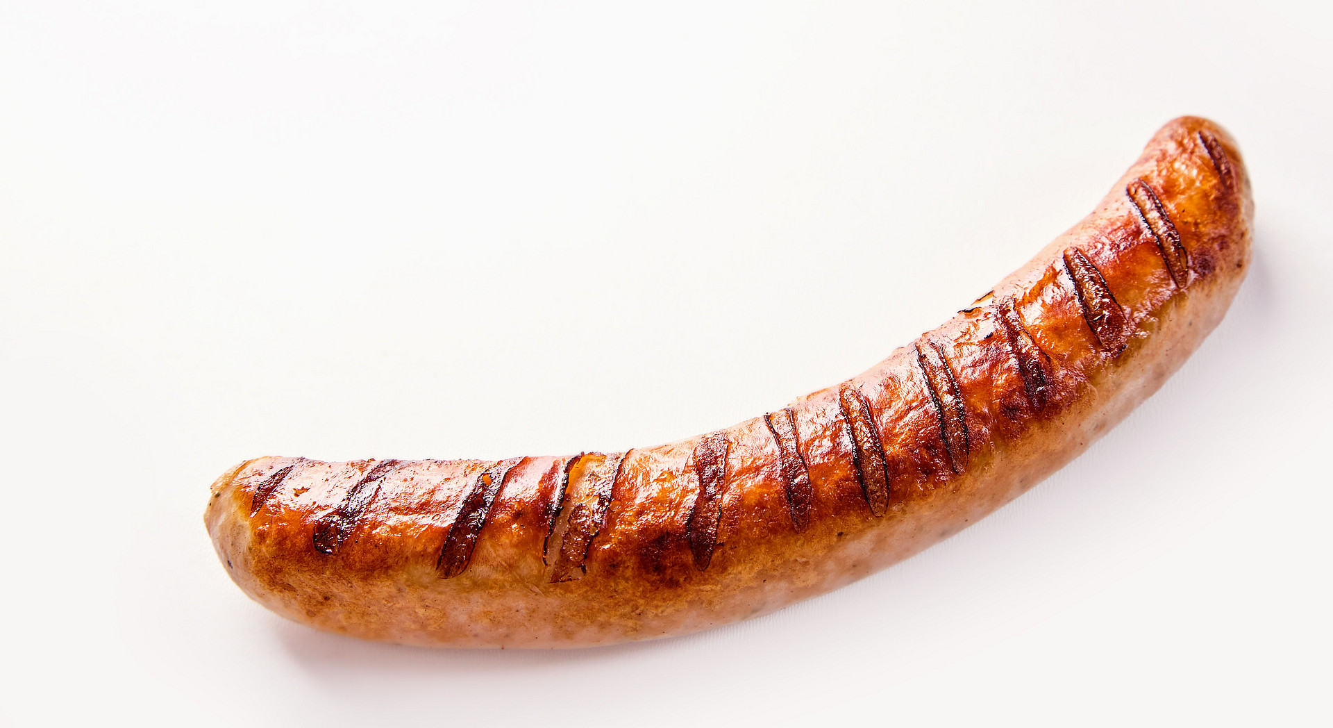 Thüringer Bratwurst isoliert auf weißem Hintergrund