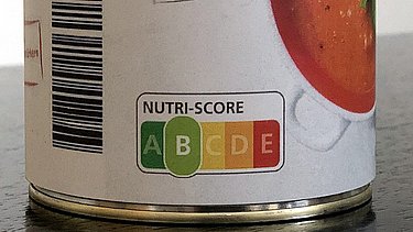 Nutri-Score-Kennzeichnung auf einem Demoprodukt.