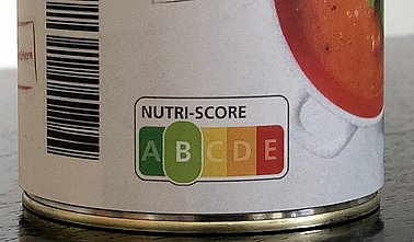 Nutri-Score-Kennzeichnung auf einem Demoprodukt.
