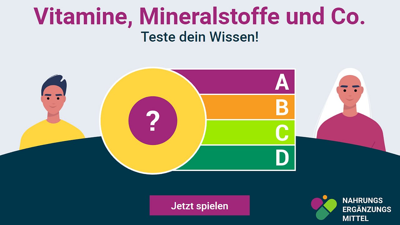 Neues Quiz zu Mikronährstoffen in der Spielewelt des Lebensmittelverbands:  Vitamine und Mineralstoffe - Teste dein Wissen!