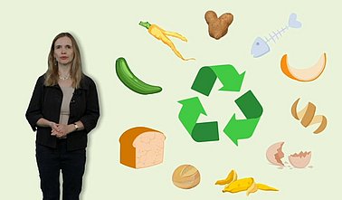 Standbild aus dem Video des Lebensmittelverbands Deutschland zu Food-Upcycling