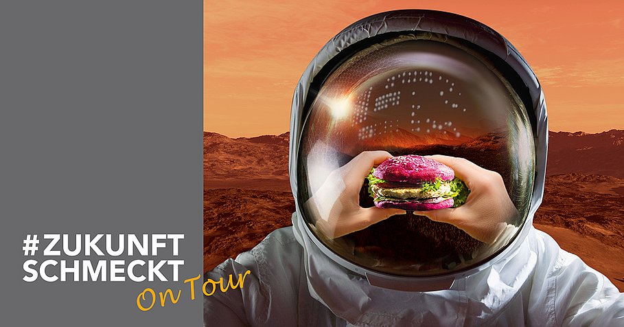 Astronaut mit Burger