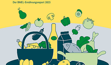 Titelgrafik des BMEL zum Ernährungsreport 2023