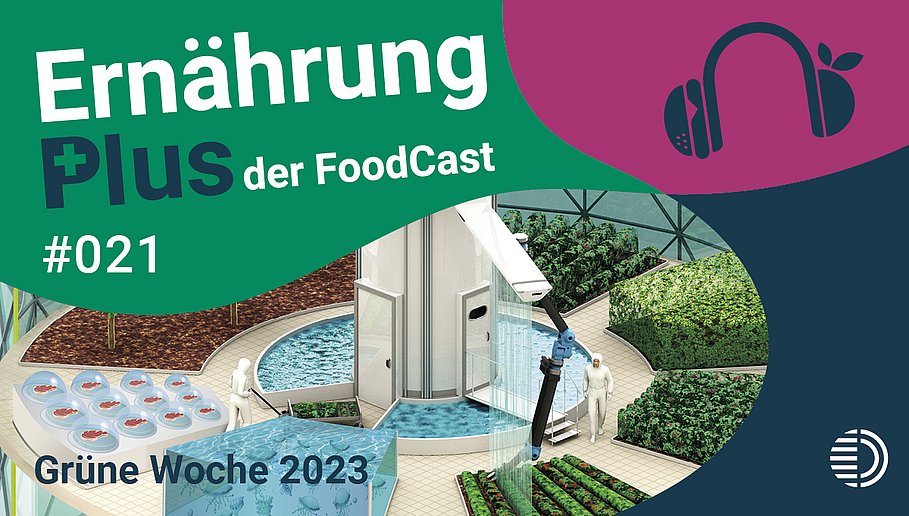 Titelgrafik des Podcasts "ErnährungPlus - Der FoodCast" für die Folge 21 zur IGW